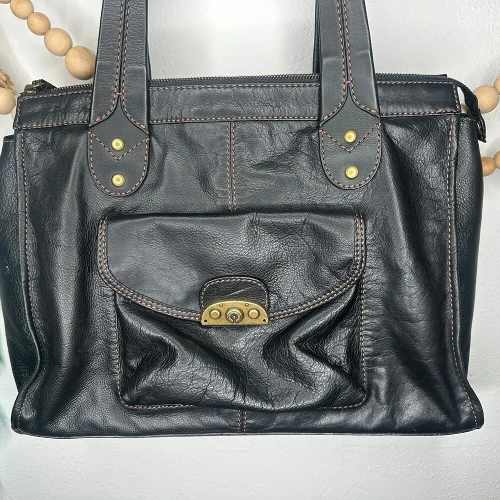 Fossil Black Leather Shoulder Bag